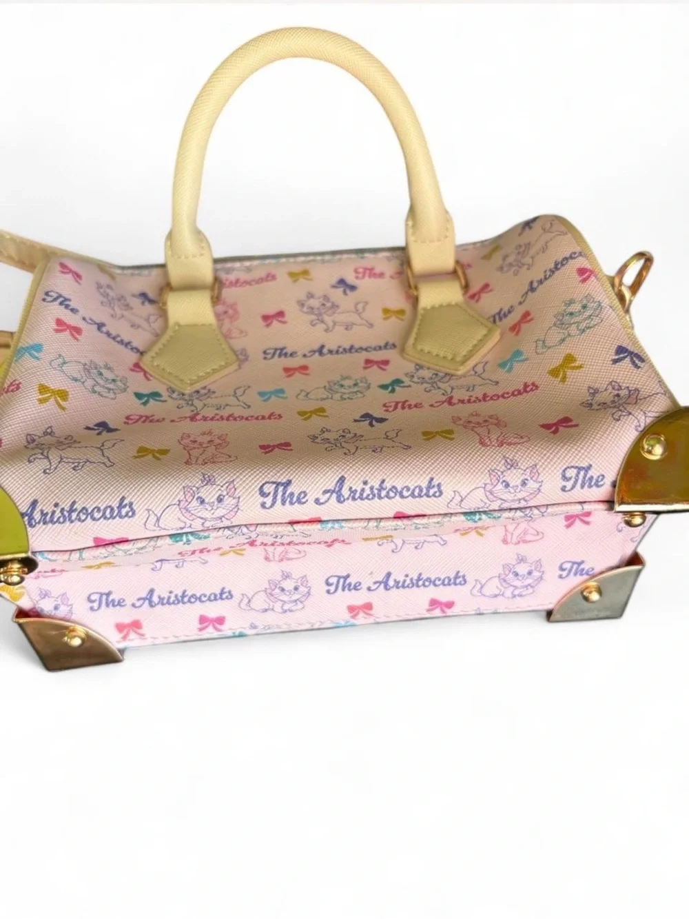 Pink gold Disney Classics Aristocats Crossbody mini bag kids purse allover Cats